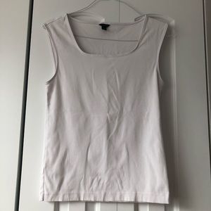 ANN TAYLOR SQUARE NECK WHITE BLOUSE SIZE MEDIUM